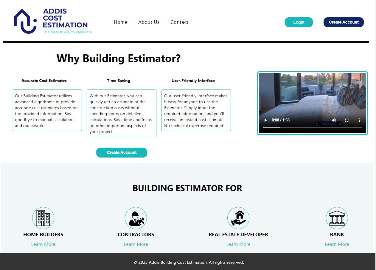Addis Cost Estimation Web Application